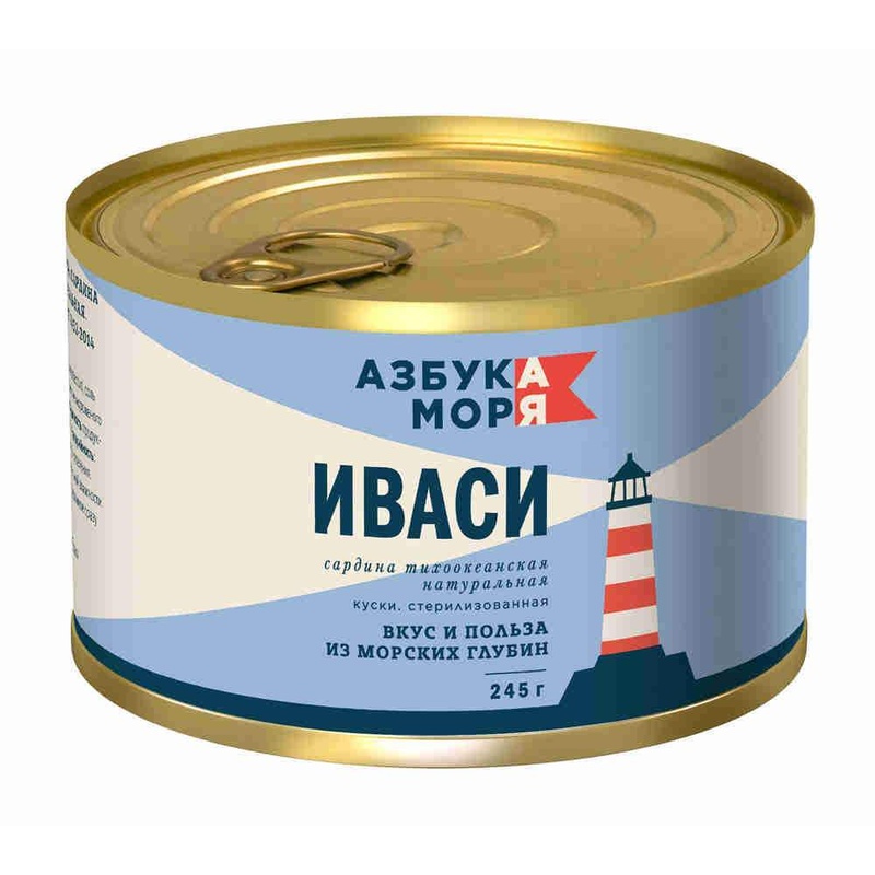САРДИНА ИВАСИ АЗБУКА МОРЯ ТИХООКЕАНСКАЯ С МАСЛОМ 245Г КЛЮЧ