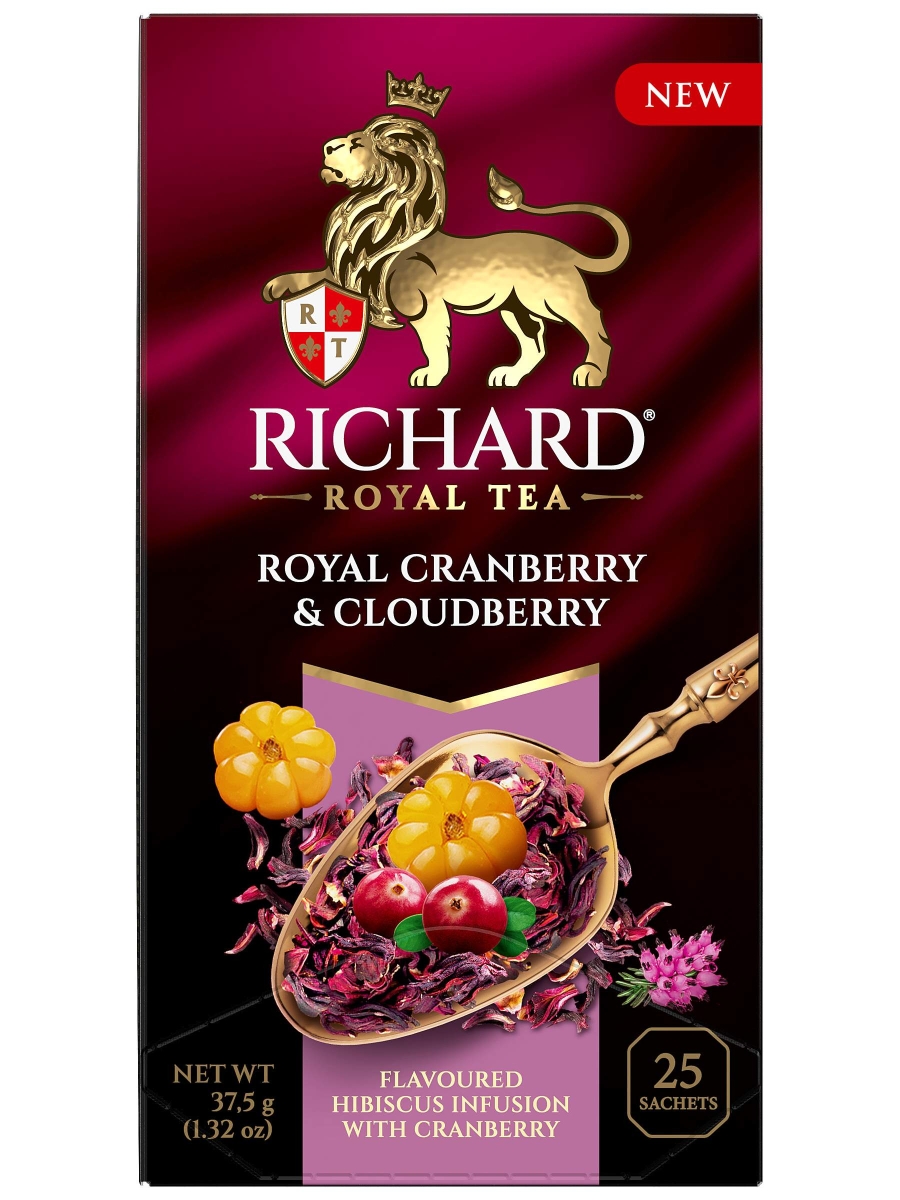 ЧАЙ ФРУКТОВО-ТРАВЯНОЙ RICHARD ROYAL CRANBERRY&CLOUDBERRY 25 ПАКЕТИКОВ