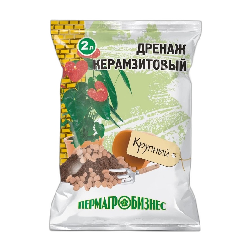 ДРЕНАЖ КЕРАМЗИТОВЫЙ 2Л 10-20ММ