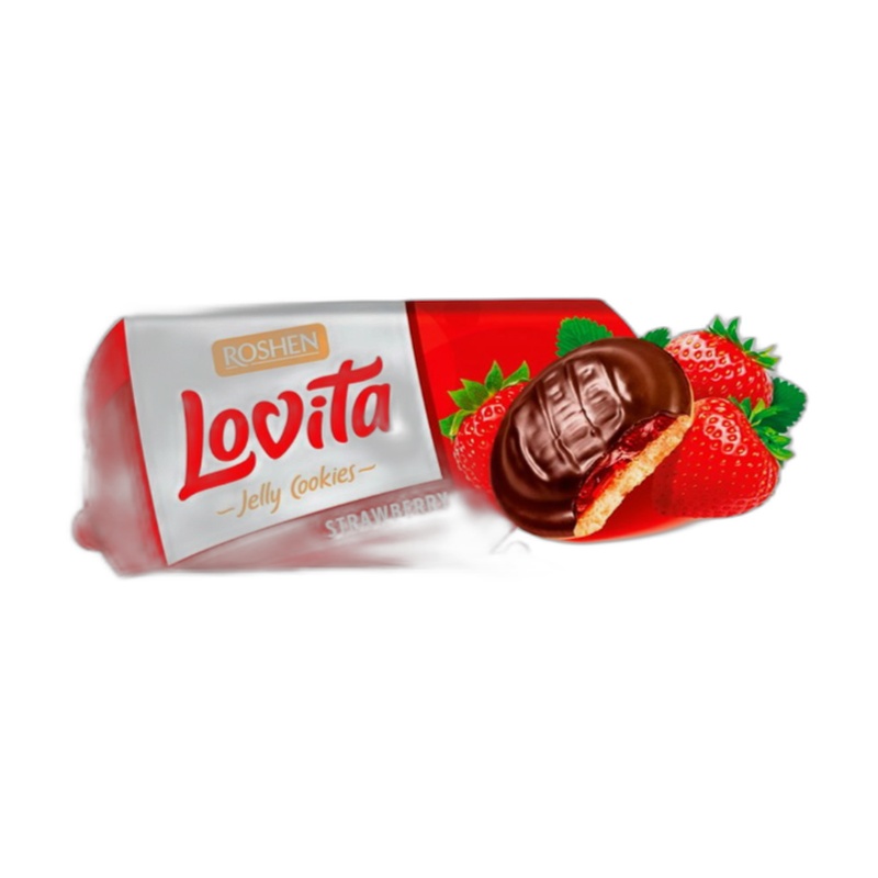 ПЕЧЕНЬЕ ROSHEN СДОБНОЕ LOVITA JELLY COOKIES КЛУБНИКА 135Г