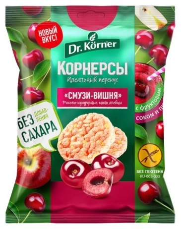 КОРНЕРСЫ КУКУРУЗНО-РИСОВЫЕ DR.KORNER СМУЗИ ВИШНЯ 40Г