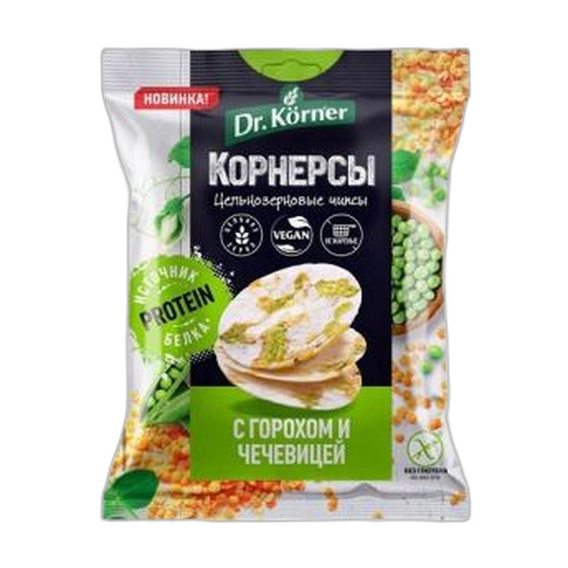 КОРНЕРСЫ КУКУРУЗНО-РИСОВЫЕ DR.KORNER ГОРОШЕК ЧЕЧЕВИЦА 50Г