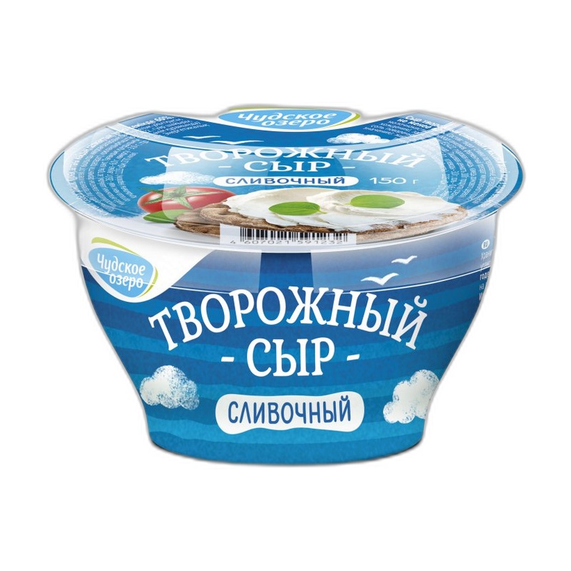 СЫР ТВОРОЖНЫЙ ЧУДСКОЕ ОЗЕРО СЛИВОЧНЫЙ CREAM CHEESE 60% 1КГ