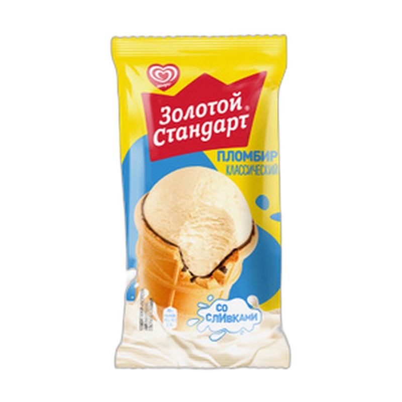 МОРОЖЕНОЕ ЗОЛОТОЙ СТАНДАРТ ПЛОМБИР СТАКАН 80Г