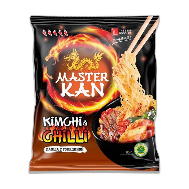 ЛАПША MASTER KAN KIMCHI&CHILLI 95Г ПАКЕТ