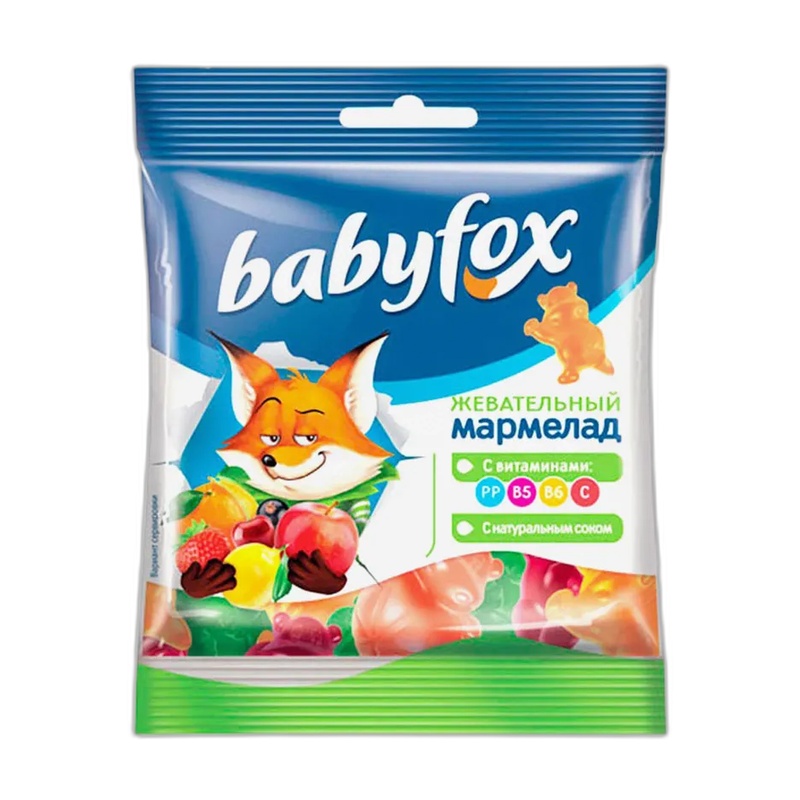 МАРМЕЛАД ЖЕВАТЕЛЬНЫЙ BABYFOX БЕГЕМОТЫ 70Г