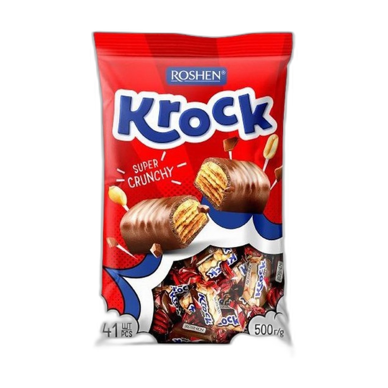 КОНФЕТЫ ROSHEN KROCK С АРАХИСОМ 500Г