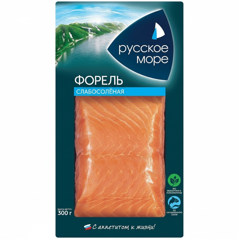 ФОРЕЛЬ СЛАБОСОЛЕНАЯ РУССКОЕ МОРЕ КУСОК 300Г