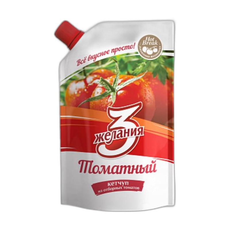КЕТЧУП 3 ЖЕЛАНИЯ ТОМАТНЫЙ 250Г Д/П
