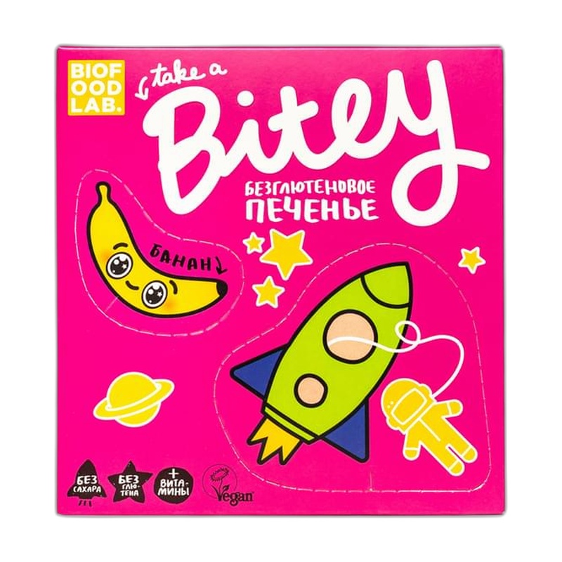 ПЕЧЕНЬЕ БЕЗГЛЮТЕНОВОЕ BITEY БАНАН 125Г