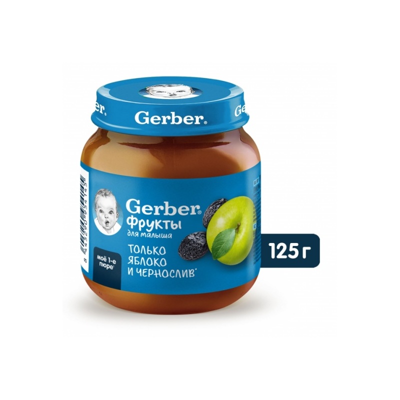 ПЮРЕ GERBER ЯБЛОКО ЧЕРНОСЛИВ 125Г СТ/Б