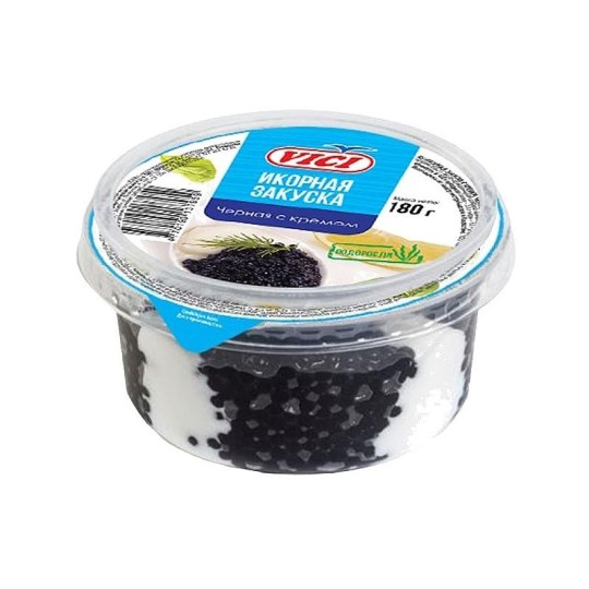 ИКРА С КРЕМОМ ЧЕРНАЯ VICI АЛЬГИНОВАЯ ИКОРНАЯ ЗАКУСКА 180Г