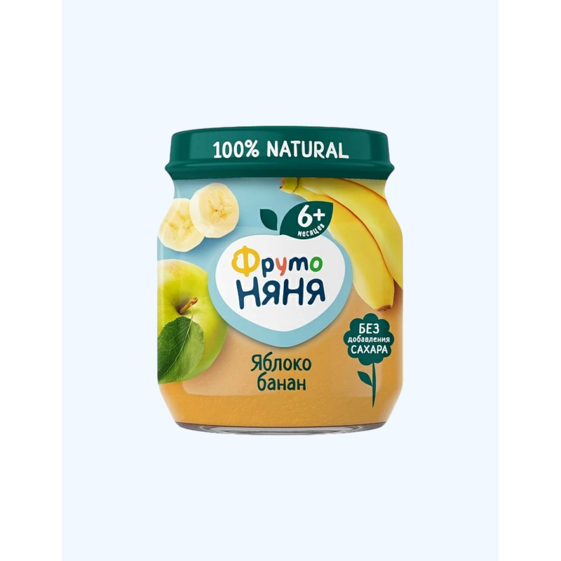 ПЮРЕ ФРУТО НЯНЯ ЯБЛОКО БАНАН 100Г СТ/Б