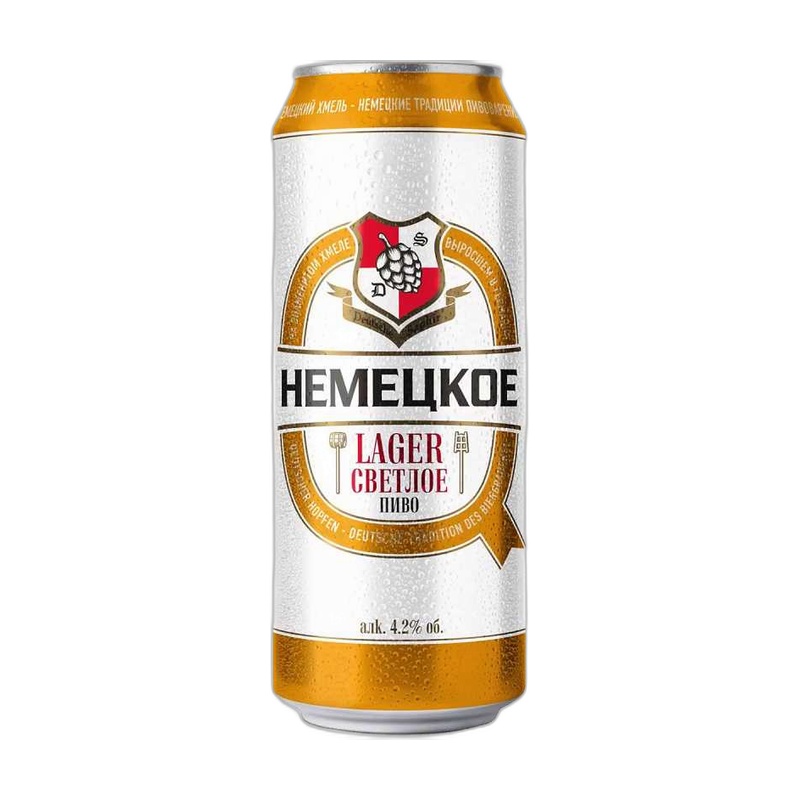ПИВО НЕМЕЦКОЕ СВЕТЛОЕ 4,2% 0,45Л Ж/Б
