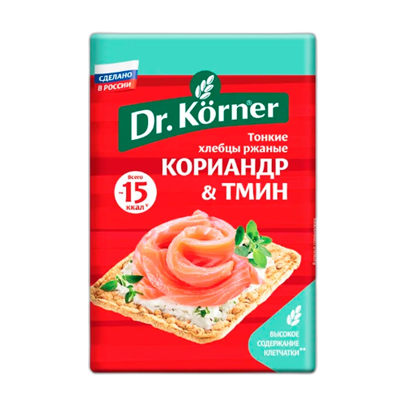 ХЛЕБЦЫ РЖАНЫЕ DR.KORNER КОРИАНДР ТМИН 100Г