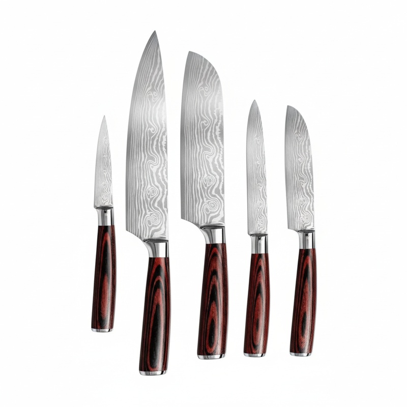 КУХОННЫЙ НАБОР НОЖЕЙ C ДЕРЖАТЕЛЕМ 5PCS АРТ.ER-P005A-5