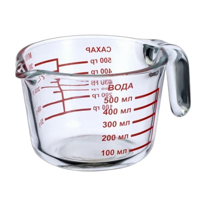 МЕРНАЯ КРУЖКА СТЕКЛО 500МЛ LB-500H