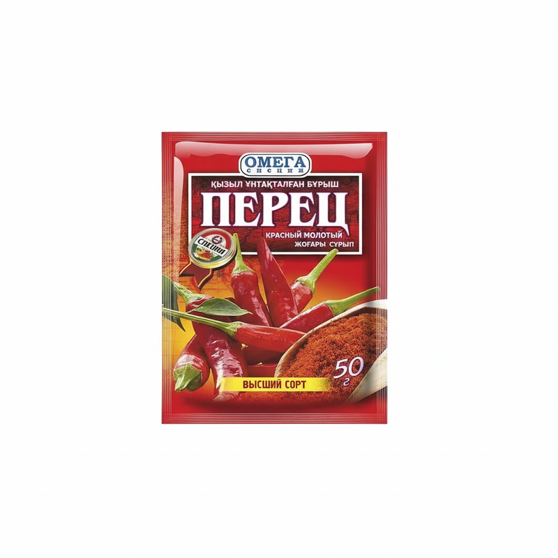 ПЕРЕЦ КРАСНЫЙ ОМЕГА МОЛОТЫЙ 50Г