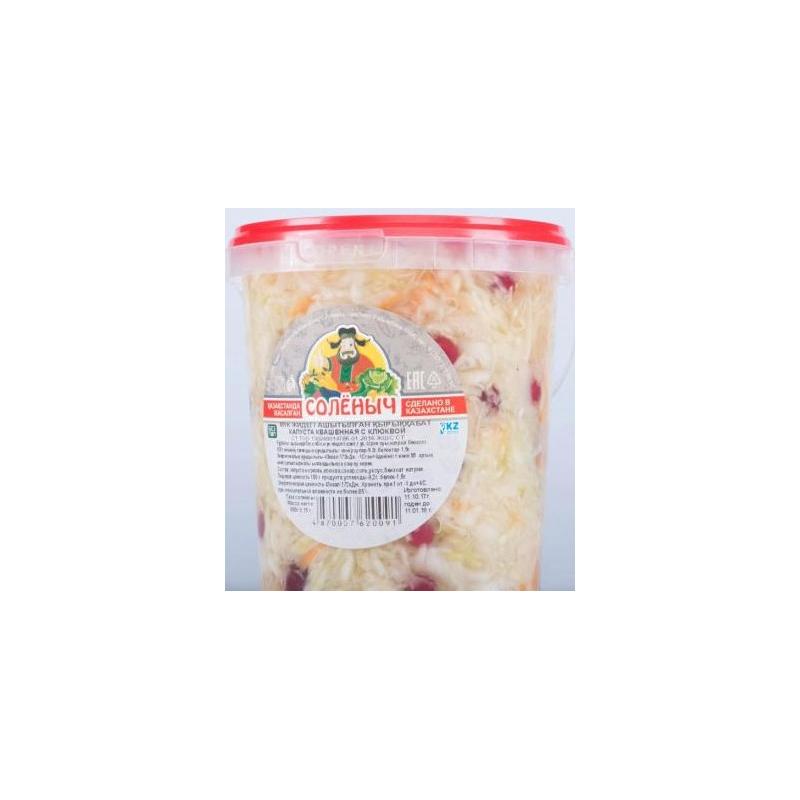 КАПУСТА КВАШЕННАЯ СОЛЕНЫЧ С КЛЮКВОЙ 850Г ПЭТ