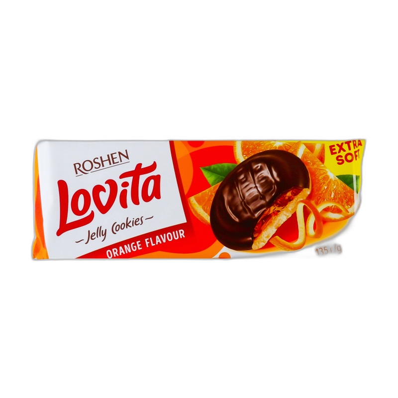 ПЕЧЕНЬЕ ROSHEN СДОБНОЕ LOVITA JELLY COOKIES АПЕЛЬСИН 135Г