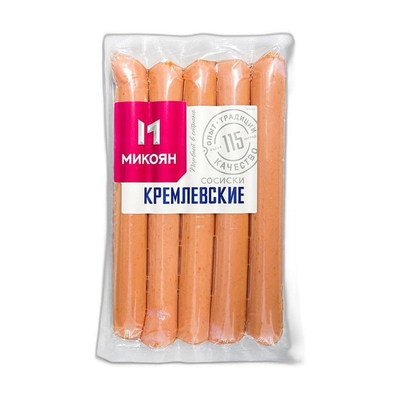 СОСИСКИ КРЕМЛЕВСКИЕ МИКОЯН З/С В/У 380ГР