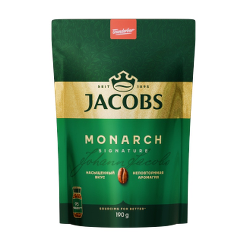 КОФЕ РАСТВОРИМЫЙ JACOBS MONARCH 190Г Д/П