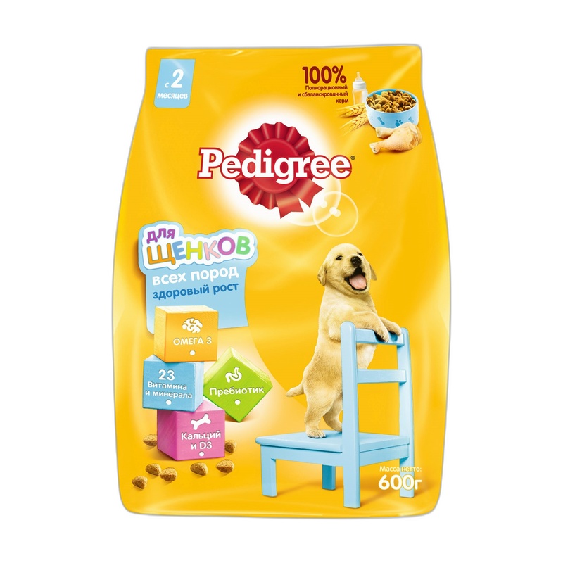КОРМ ДЛЯ ЩЕНКОВ PEDIGREE КУРИЦА 600Г
