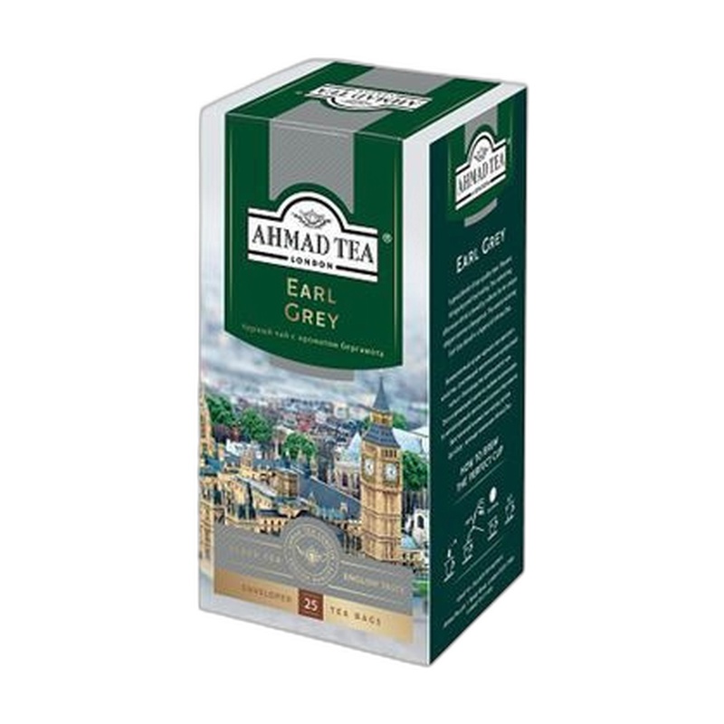 ЧАЙ ЧЕРНЫЙ AHMAD TEA EARL GREY С БЕРГАМОТОМ 25 ПАКЕТИКОВ