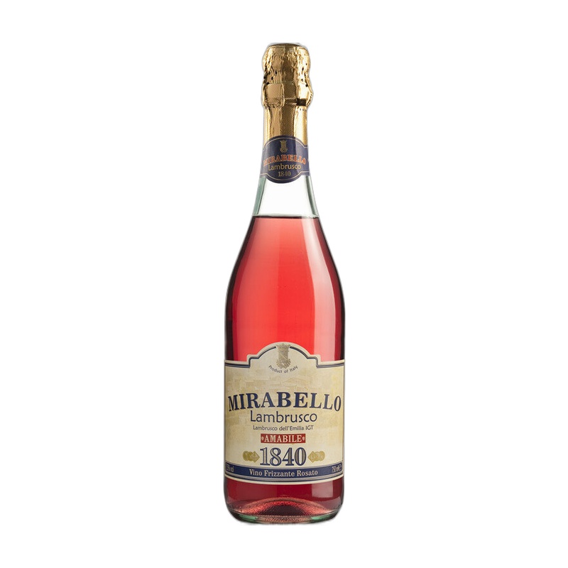 ВИНО ИГРИСТОЕ MIRABELLO LAMBRUSCO РОЗОВОЕ ПОЛУСЛАДКОЕ 7,5% 0,75Л ИТАЛИЯ