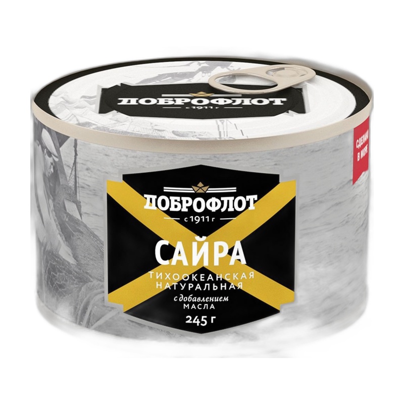 САЙРА ДОБРОФЛОТ ТИХООКЕАНСКАЯ С МАСЛОМ 245Г КЛЮЧ