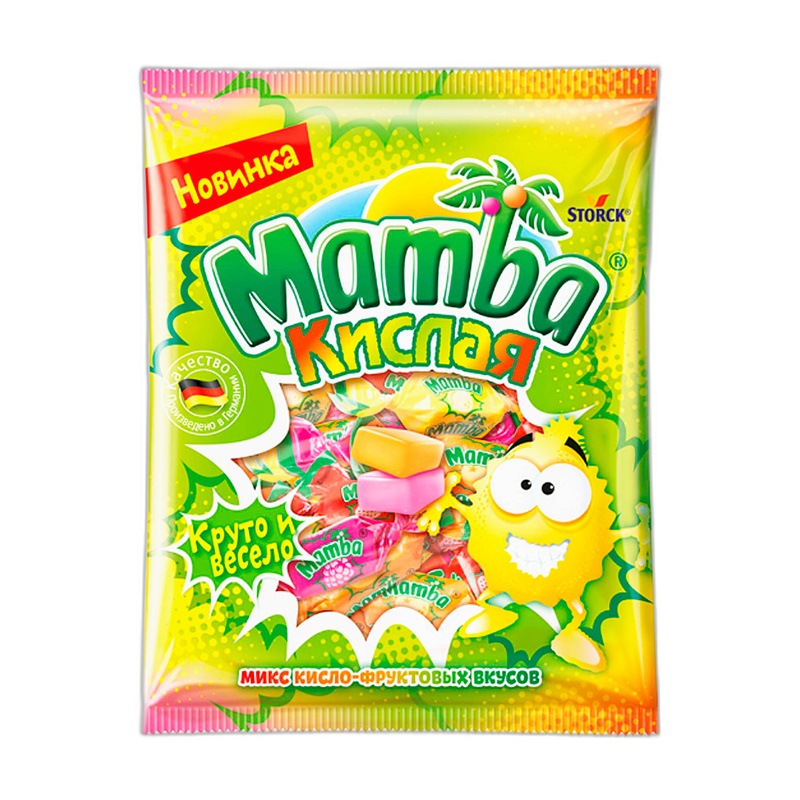 КОНФЕТЫ ЖЕВАТЕЛЬНЫЕ MAMBA КИСЛАЯ 70Г