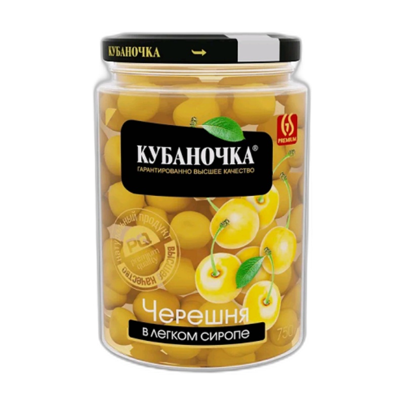 ЧЕРЕШНЯ КУБАНОЧКА В СИРОПЕ 750Г СТ/Б