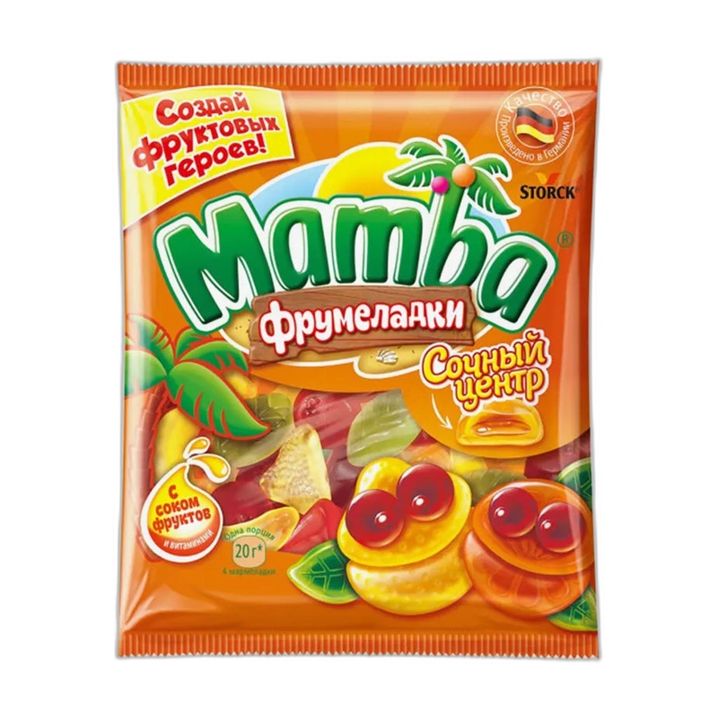 МАРМЕЛАД ЖЕВАТЕЛЬНЫЙ MAMBA СОЧНЫЙ ЦЕНТР 140Г