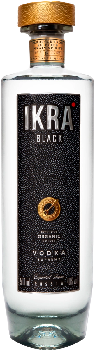 ВОДКА IKRA BLACK 40% 0,5Л