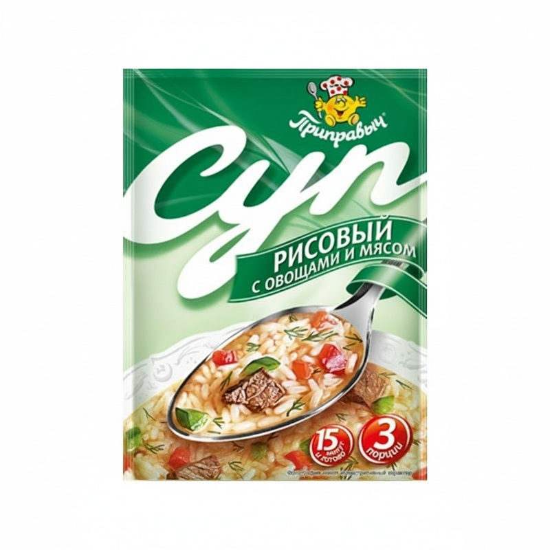 СУП РИСОВЫЙ ПРИПРАВЫЧ С ОВОЩАМИ И МЯСОМ 60Г