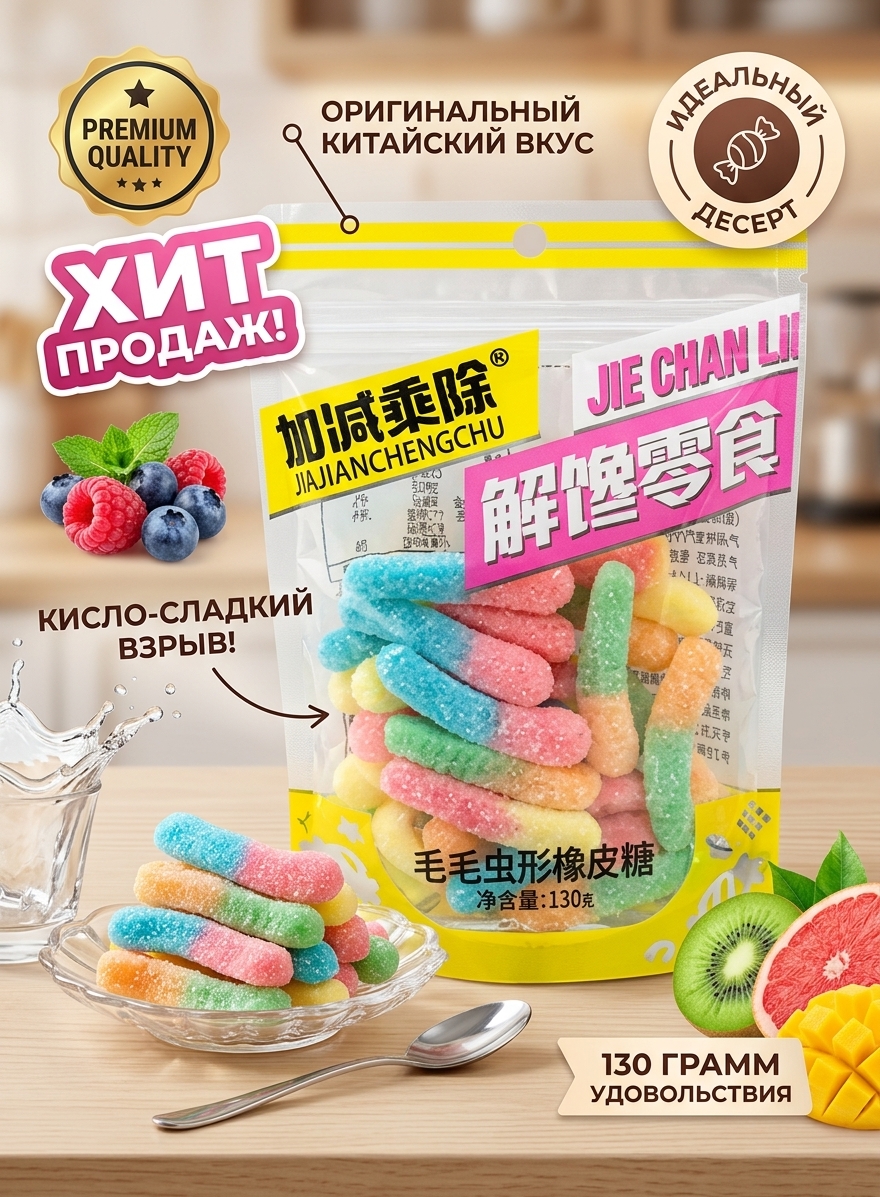 МАРМЕЛАД В ФОРМЕ ГУСЕНИЦЫ 130Г АРТ.0872