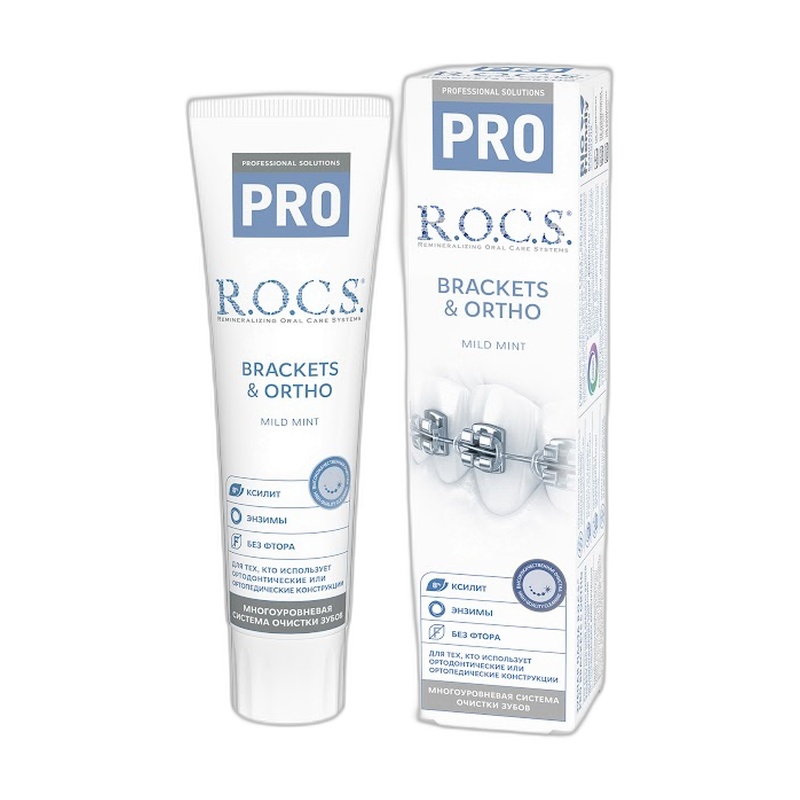 ПАСТА ЗУБНАЯ ROCS PRO BRACKETS&ORTHO 135Г