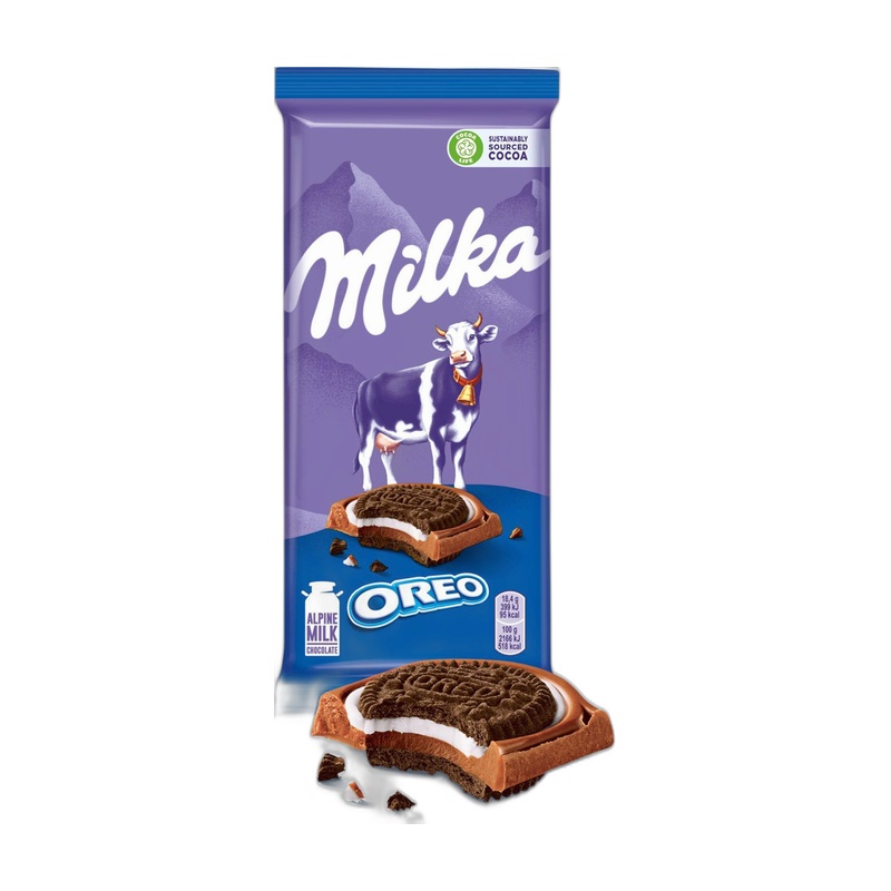 ШОКОЛАД MILKA С КРУГЛЫМ ПЕЧЕНЬЕМ ОРЕО 92Г