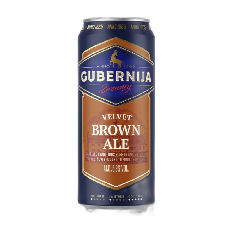 ПИВО GUBERNIJA BROWN ALE 5,9% 0,568Л Ж/Б