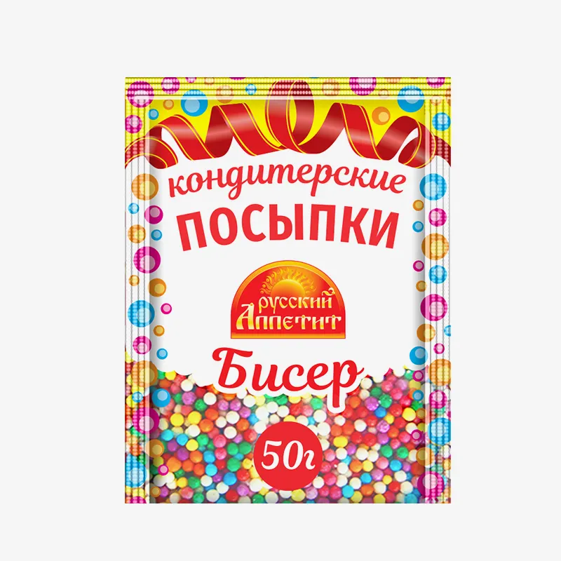 ПОСЫПКА КОНДИТЕРСКАЯ РУССКИЙ АППЕТИТ БИСЕР 50Г