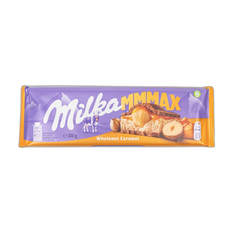 ШОКОЛАД MILKA ЦЕЛЬНЫЙ ОРЕХ КАРАМЕЛЬ 300Г