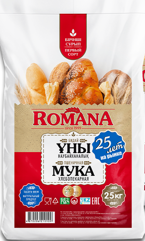 МУКА ПШЕНИЧНАЯ РОМАНА 1С 25КГ