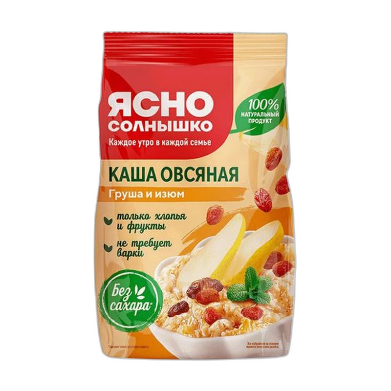 КАША ЯСНО СОЛНЫШКО ОВСЯНАЯ ГРУША ИЗЮМ 300Г