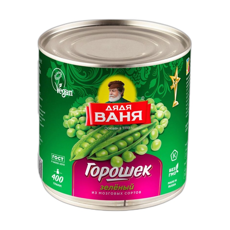 ГОРОШЕК ДЯДЯ ВАНЯ ЗЕЛЕНЫЙ 400Г