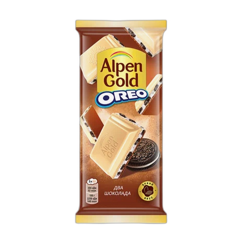 ШОКОЛАД ALPEN GOLD ДВА ШОКОЛАДА OREO 85Г