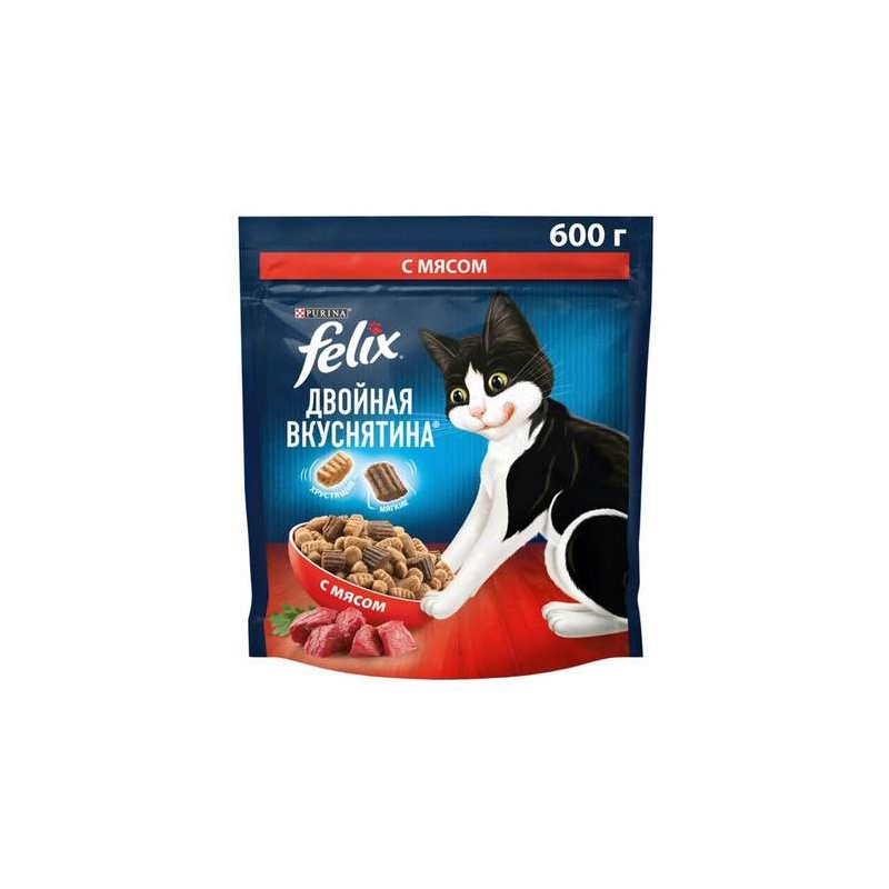 КОРМ ДЛЯ КОТЯТ FELIX ДВОЙНАЯ ВКУСНЯТИНА КУРИЦА 600Г