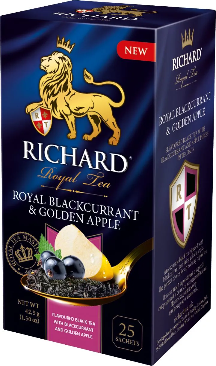 ЧАЙ ЧЕРНЫЙ RICHARD ROYAL BLACKCURRANT&GOLDEN APPLE 25 ПАКЕТИКОВ