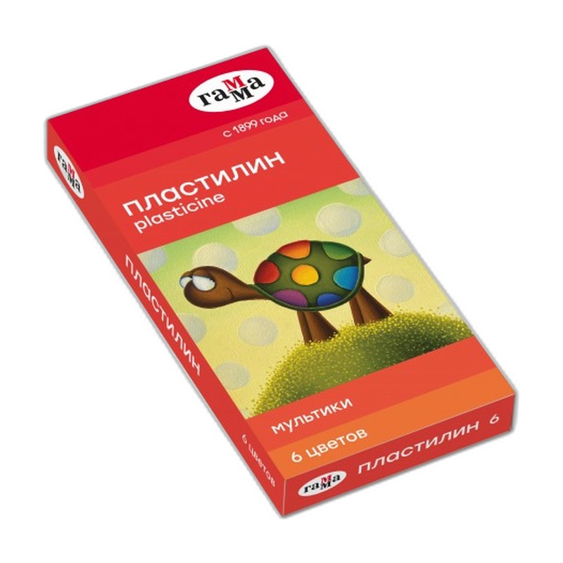 ПЛАСТИЛИН ГАММА МУЛЬТИКИ 6ЦВ 120Г СО СТЕКОМ К/У