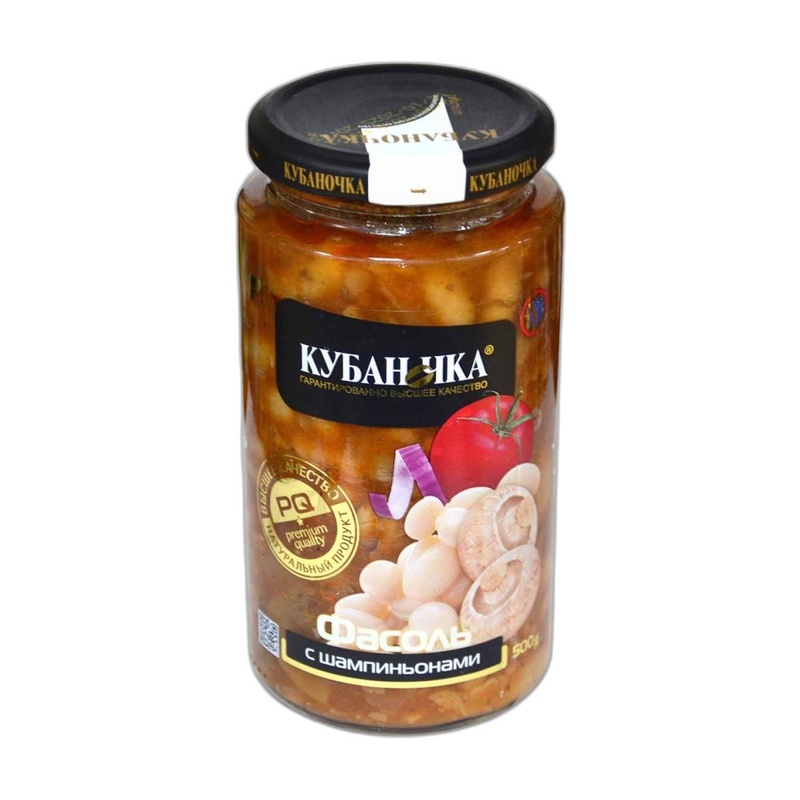 ФАСОЛЬ КУБАНОЧКА С ШАМПИНЬОНАМИ 500Г