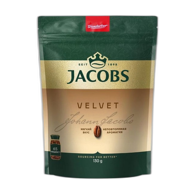 КОФЕ РАСТВОРИМЫЙ JACOBS VELVET 130Г Д/П
